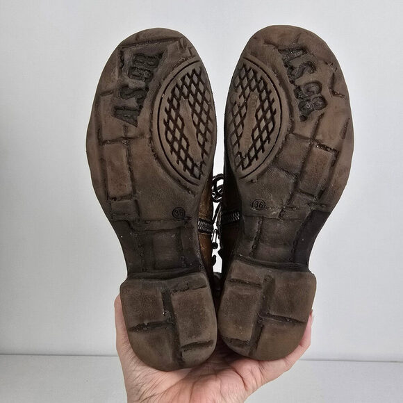 AS98 Brown Leather Strappy Ankle Boots Size 6 - Picture 6 of 12